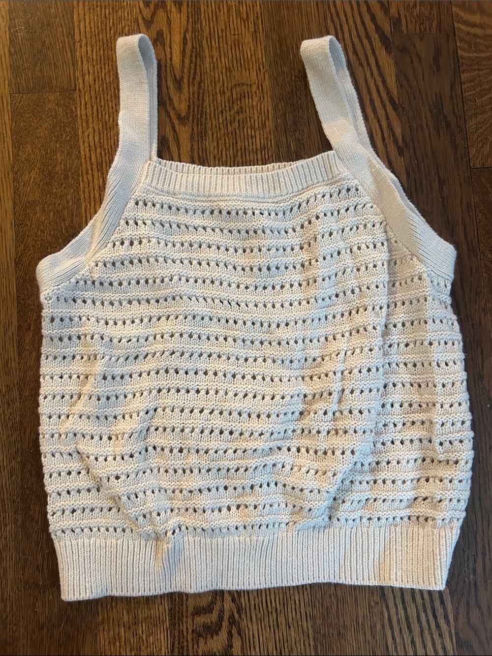 Universal Thread Cream Openwork Knit Tank Top